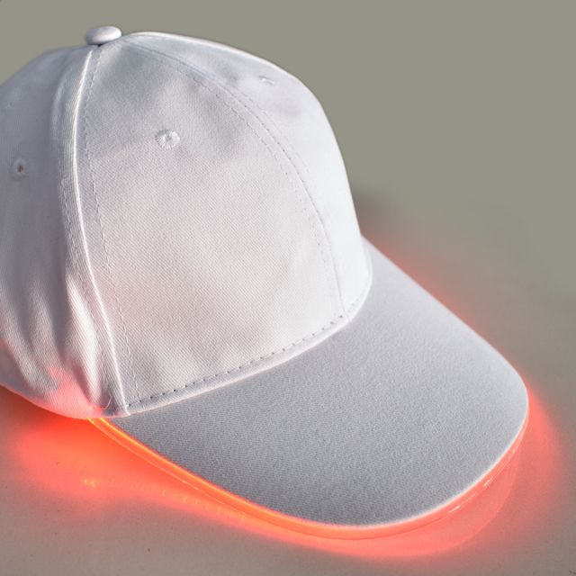 Gorra Visera Luminosa LED-Blanca con LED Roja