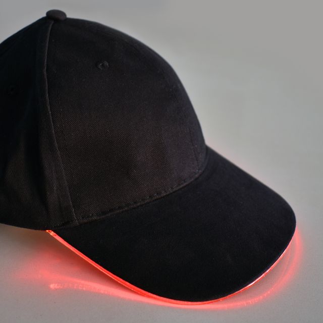 Gorra Visera Luminosa LED-Negra con LED Roja