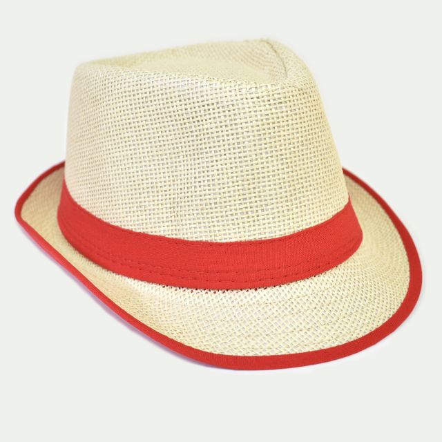 Sombrero Panamá Fluor-Rojo